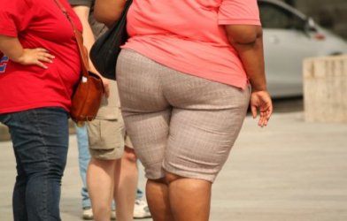 Obese person walking