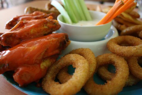 fried foods, onion rings, wings