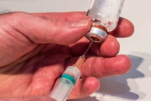 syringe, needle, antibiotics