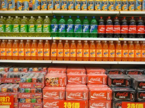 Soda aisle at supermarket