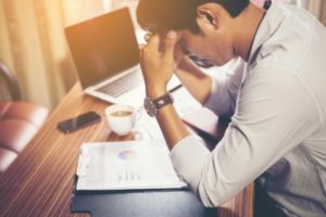 Man feeling stressed out