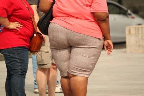Obese woman walking