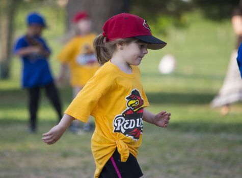 Young girl playing sports