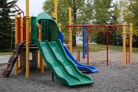 Playground with sliding boards
