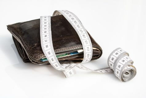 Wallet and measuring tape