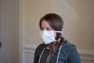 Woman wearing medical mask