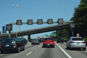 Variable Advisory Speed Limit signs on St. Louis highway