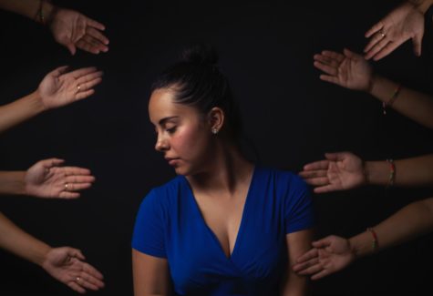 Woman stressed by others