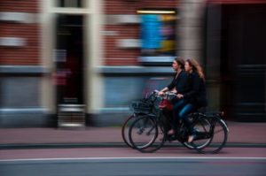 Women on bicycles