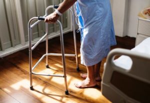 Elderly patient with walker