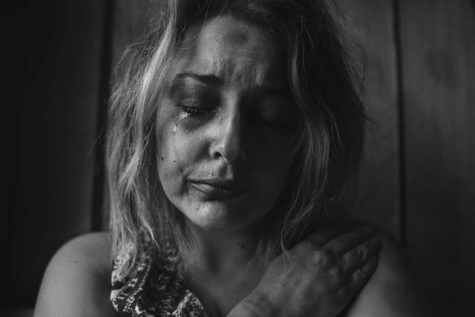 Woman crying, depressed