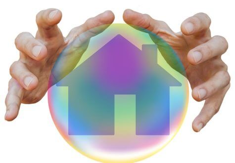 Crystal ball with house inside