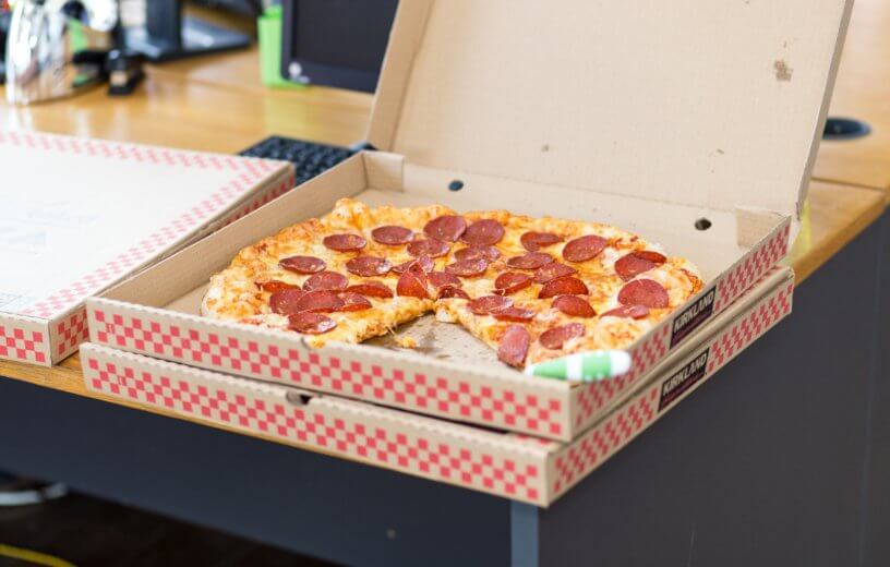 Pizza box at office
