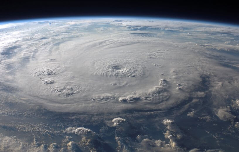 View of a hurricane from outer space