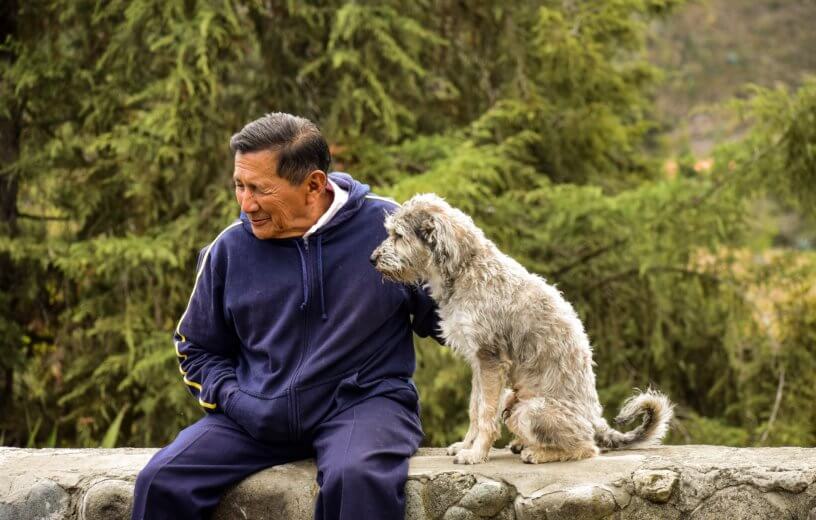 Older man with dog
