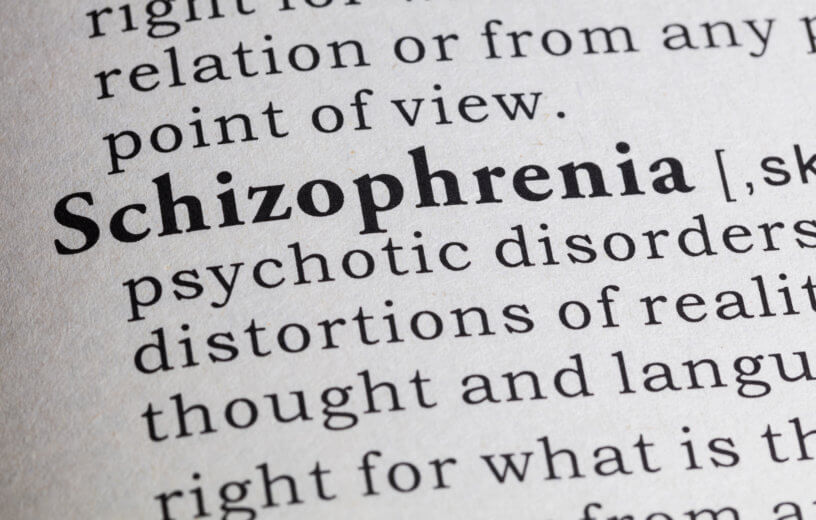 Dictionary definition of the word Schizophrenia
