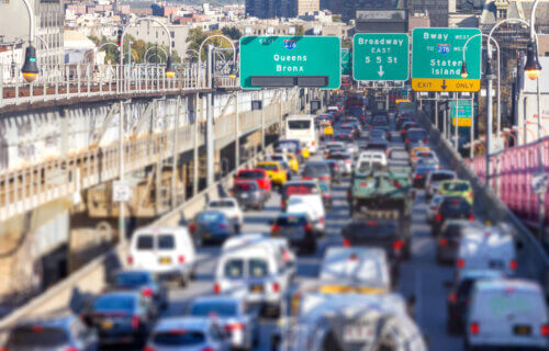 Rush hour traffic gridlock in NYC