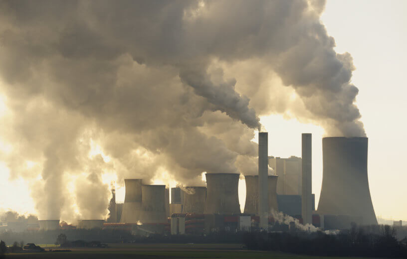 Air pollution from brown coal power station
