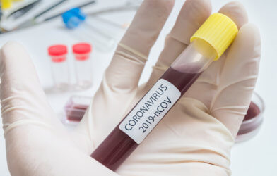 Coronavirus / COVID-19 blood test tube