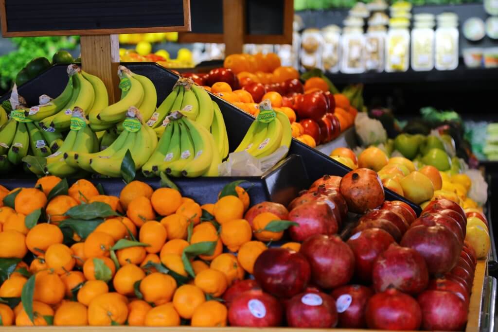 Fruit section of grocery store
