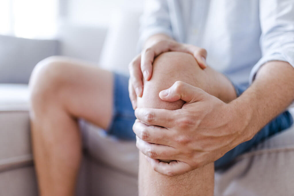 Man with knee pain, osteoarthritis