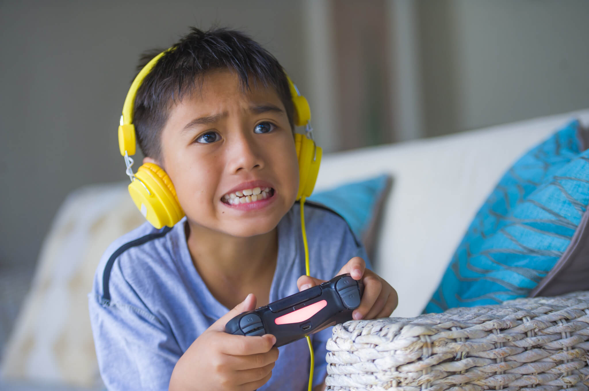 Child playing online video game