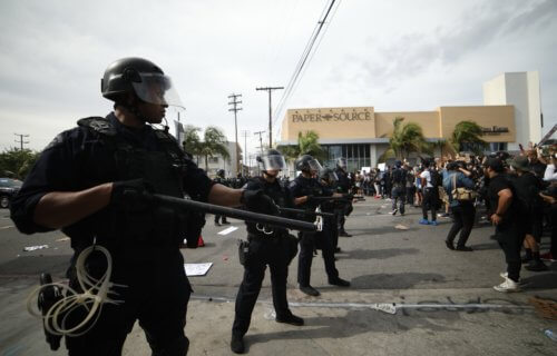 Los Angeles police officers at riot