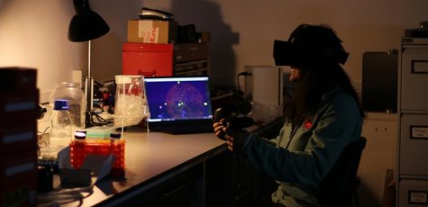 VR headset scientist