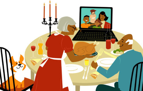 Virtual Thanksgiving: Family has holiday dinner on video chat