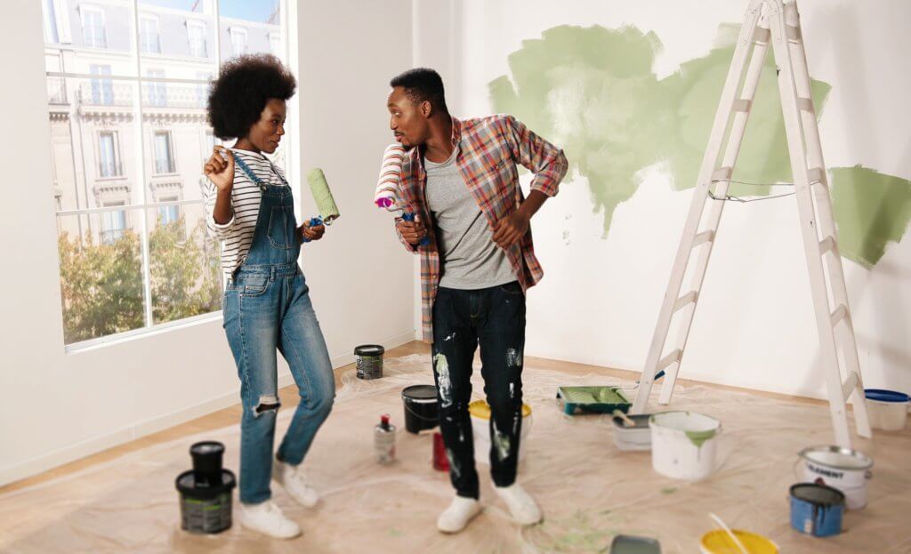 Couple redecorating and painting their house