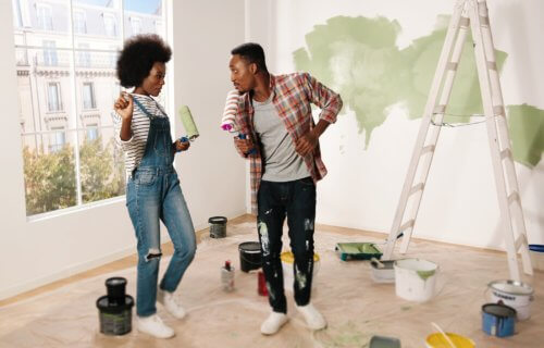 Couple redecorating and painting their house