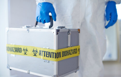 Biohazard: Suitcase with microbiological lweapon