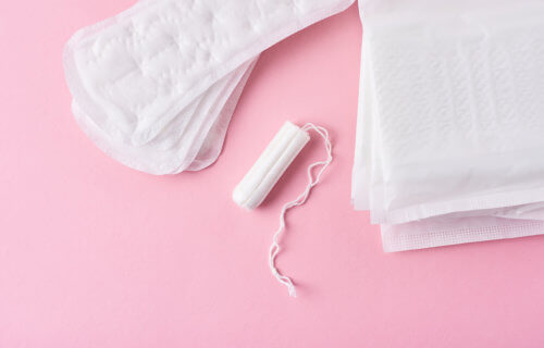 Tampon, pad for period, menstruation