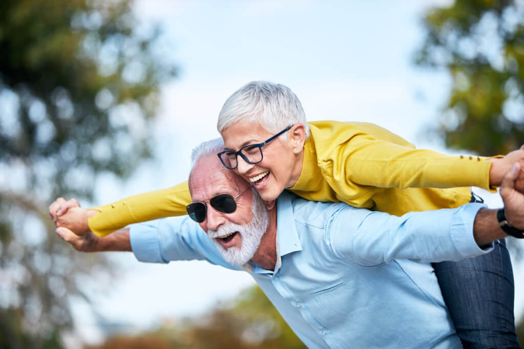 Older, senior couple happy, healthy