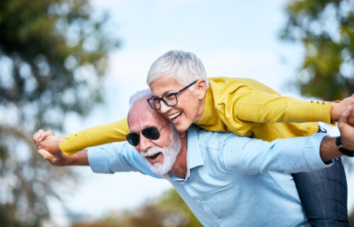Older, senior couple happy, healthy