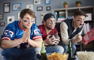 Men watching football