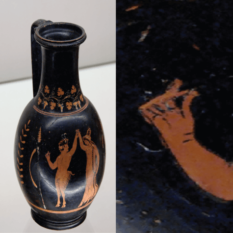 Finger snap on ancient pottery