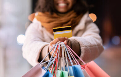 Holiday shopping with credit card