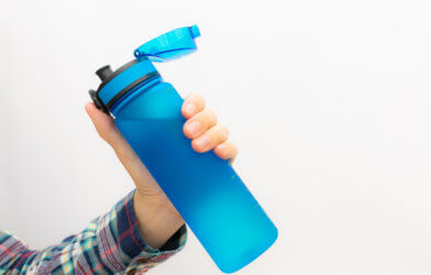 Reusable plastic water bottle