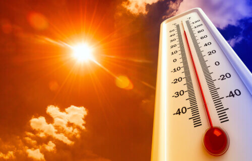 Thermometer in summer heat, climate change