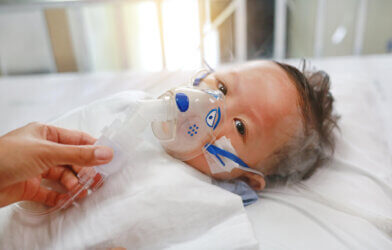 Sick baby with respiratory illness - RSV, COVID, lung issue