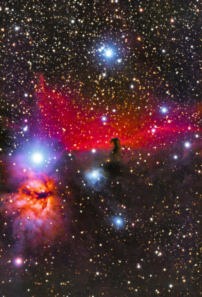 The Horsehead and Flame nebula