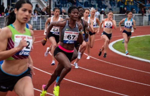 Women running track race