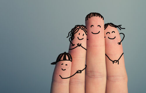 Happy family of fingers