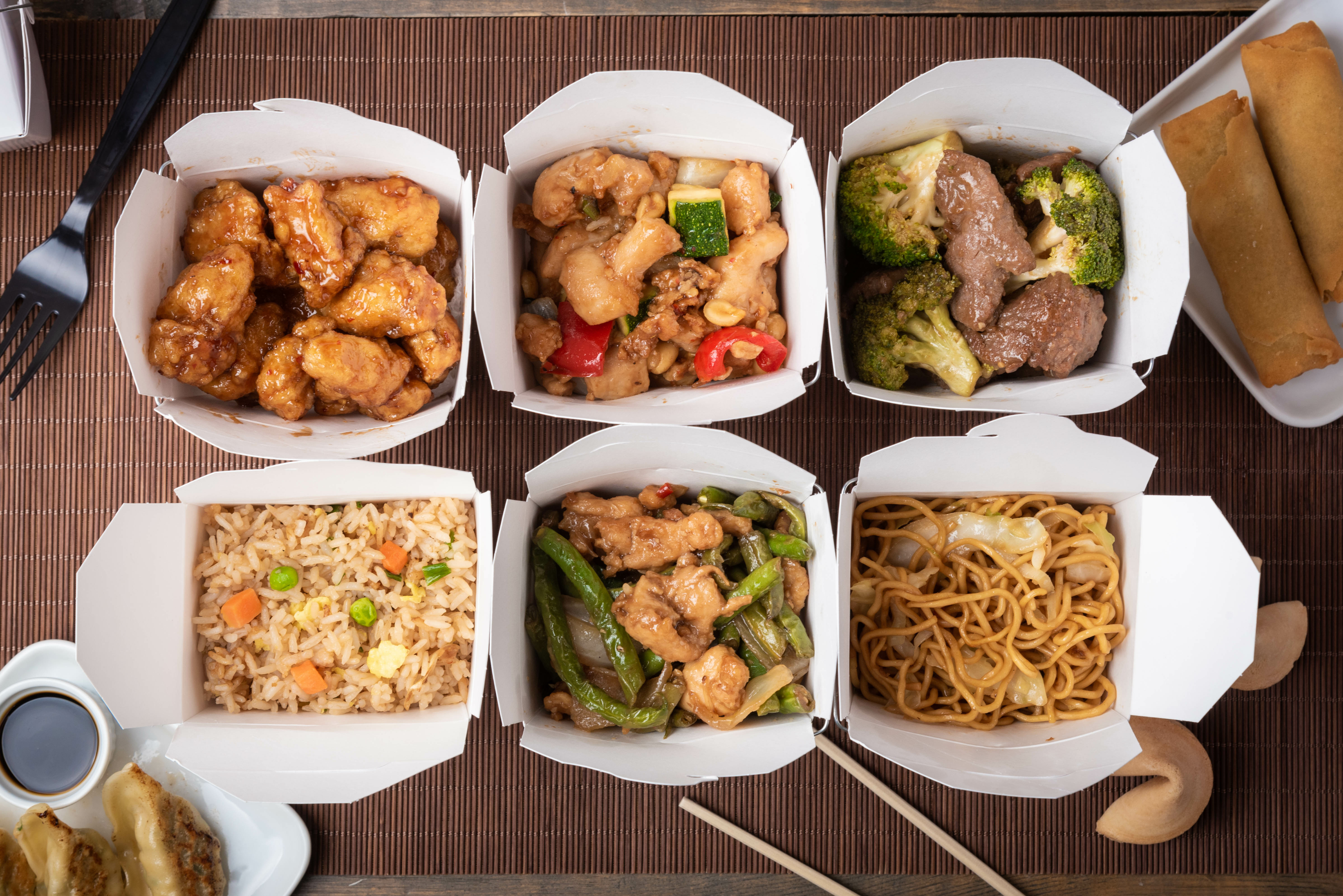 Chinese food in delivery containers