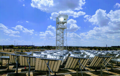 Solar tower fuel plant