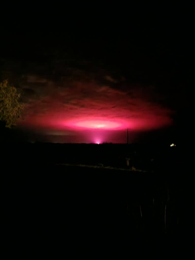Pink glow see in Australia