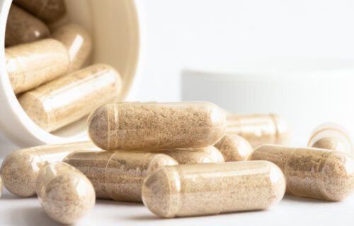 Multivitamins or Saw palmetto supplement capsules