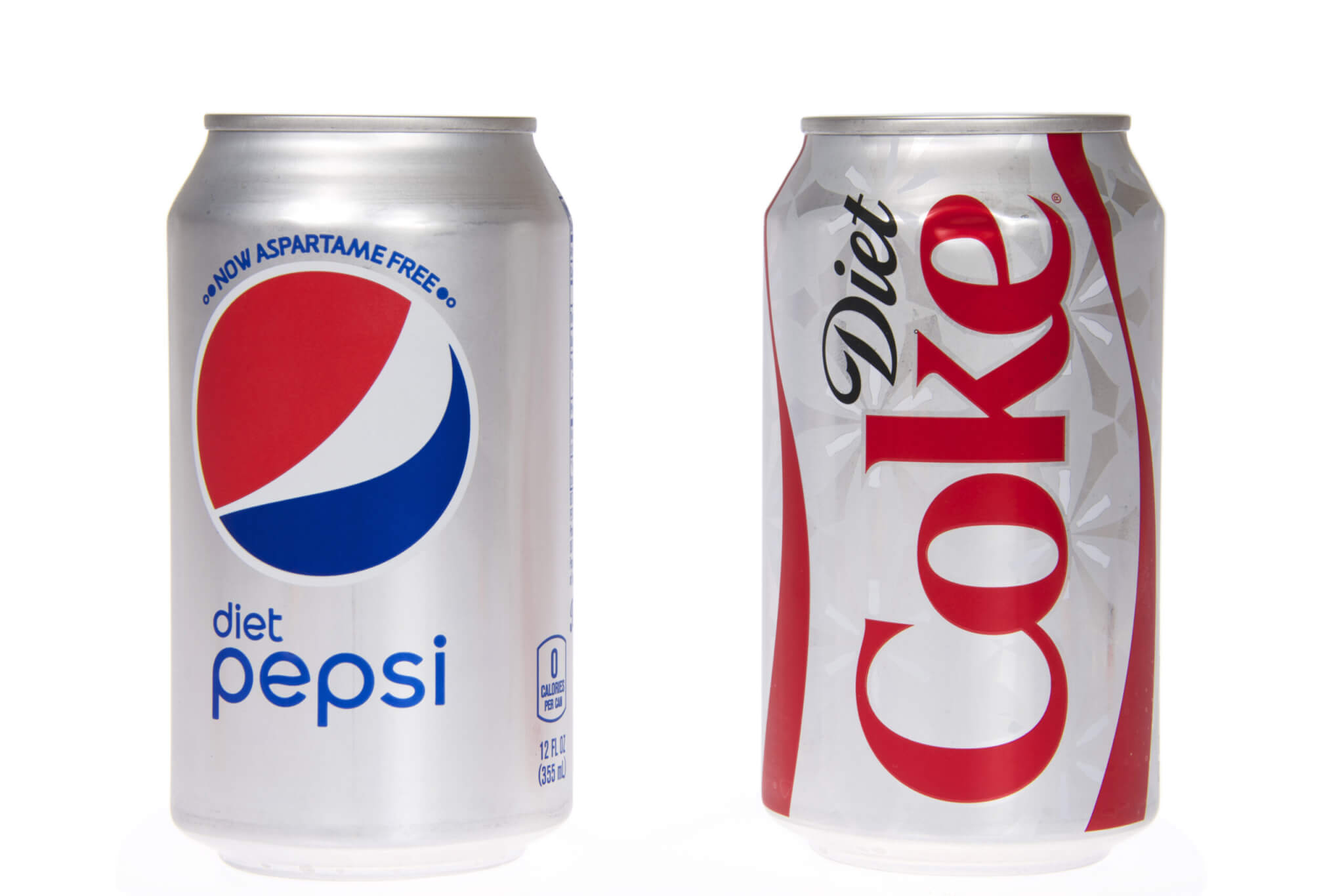 Diet soda and Diet Coke soda cans