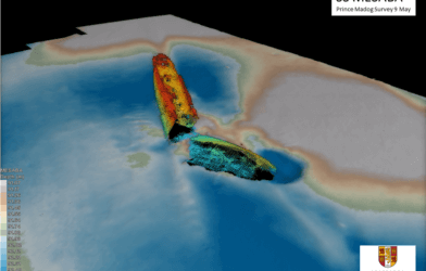 Multibeam sonar image of the SS Mesaba